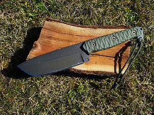 Wander Tactical - Megalodon - D2 - Green Micarta - w. Bark River, Spartan Blades