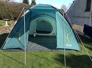 Vango Colorado 400 tent, Gas Cooker & Bottle, Tables, Air Bed, Electric Hook Up
