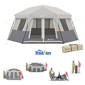 Instant Cabin Tent Ez Pop Up Hexagon Tents 8 Person Outdoor Camping Shelter