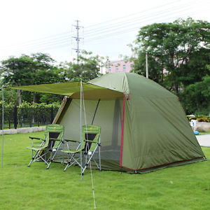 5-8 Person Layers Room Family Outdoor Picnic Camping Instant Mesh Awning Tent