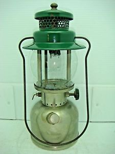 VINTAGE COLEMAN SUNSHINE CHROME GREEN  LANTER #242A