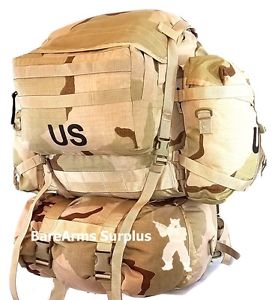 MOLLE II Desert Rucksack DCU camo  with 2 Sustainment pouches and cover US Army