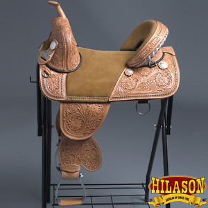 TW202BZTK CLASSIC HILASON TREELESS WESTERN TRAIL BARREL RACING LEATHER SADDLE 16