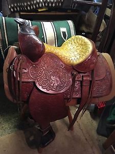 Buckaroo Shop Made Western Saddle Colt Starter Ride/Rope Simco Flower On Horn