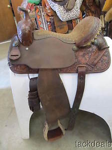 Masters Hand Made Barrel Saddle Used 15" Great Condition Real Wool