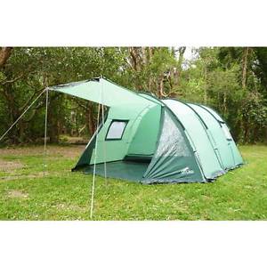 6 Person Family Hoop Cabin Tent w/ 3 Rooms & Awning