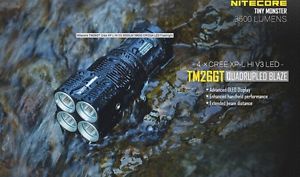 NEU Nitecore TM26GT 2017er Modell > 700m NEU in OVP incl. 4 neuer Li-ion AKKUS !