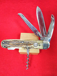 Böker Jagdtaschenmesser Quadro Hirschhorn