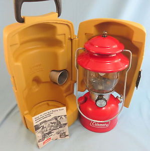 Vintage COLEMAN Red 200A Lantern  Dated 2-79 Yellow Case 2-78 unit tested L@@K