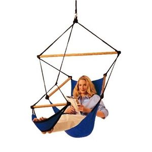SKY-CHAIR blau, Hängestuhl Hängesessel Skychair, Schwebesessel, Air (88004)