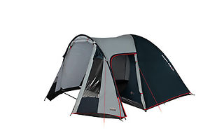 High Peak 5 Personnes Tente Ticino 5 gris clair/gris foncé/rouge