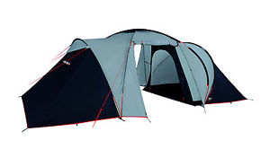 High Peak 6 Personnes Tente Como 6 gris clair/gris foncé/rouge