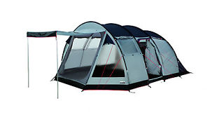 High Peak 6 Personnes Tente Durban 6 gris clair/gris foncé/rouge