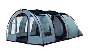 High Peak 5 Personnes Tente Benito 5 gris clair/gris foncé/rouge