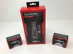 Surefire E2D Black LED Defender ULTRA LED Flashlight 500/5 Lumens + 24 Batteries