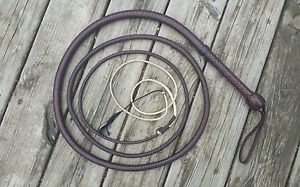 Midwest Whips/Paul Nolan  10' 12 Plait Classic American Bull whip in Whiskey