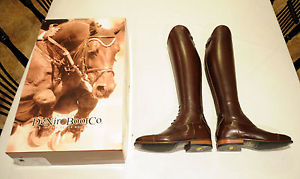 DE NIRO tall field boots NEW dark BROWN foxhunt Lady 8 8.5 9 39 MA S slim deniro
