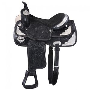 Tough-1 McCoy Trail Saddle with Silver Accents Package  17" Black