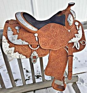 Custom Woods Western Show Saddle- 16 In Seat, Great Condition