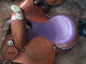 Brand New Purple Seated Western Saddle