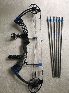Mathews Monster Chill R with 27 In Rock mods. and 6 Blue Streak Arrows.