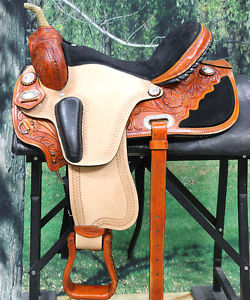 TT206BEG-F HILASON WESTERN DRESSAGE FLEX TREE BARREL RACING TRAIL SADDLE 16"