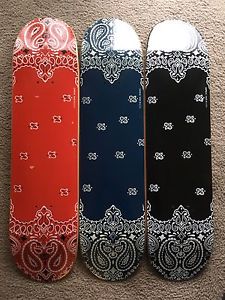 2001 Supreme Black And Red Paisley Skateboard Deck