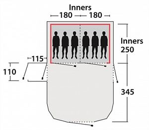 Outwell Montana 6P - Modell 2017 Panorama Familienzelt Camping Zelt