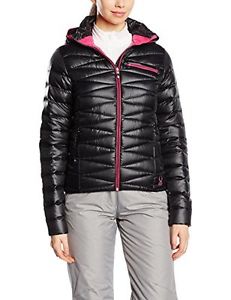 Tg Medium| Spyder, Piumino con cappuccio Donna Timeless GT, Nero (Black/Girlfrie