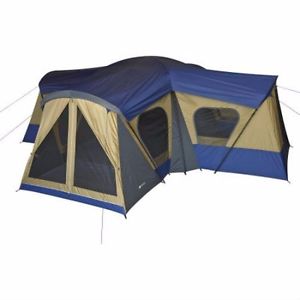 cabin tent 14-Person  four rooms has a separate door  six windows  mesh roof