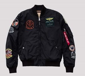 ALPHA INDUSTRIES MA-1 TT TOPPA NERO GIACCA DA AVIATORE BOMBER NUOVO CONF. ORIG.
