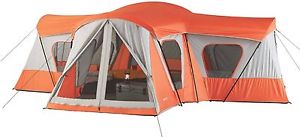Ozark Trail Base Family Camp 14 Person Cabin Tent Outdoor Hiking Shelter Orange
