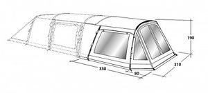 Outwell Flagstaff 5A - Modell 2016 - geschlossener Vorraum (Front Awning)