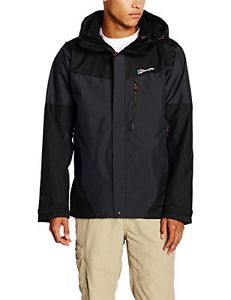 Tg Large| Berghaus Arran Giacca 3 in 1, Uomo, Arran 3-in-1, Carbon/Black-Black,