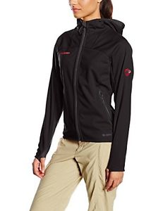 Tg Large| Mammut, Giacca softshell con cappuccio Donna Ultimate AF, Nero (Black)