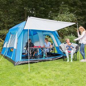 skandika Tonsberg 5 Persone tenda campeggio familiare zanzariera blu nuova