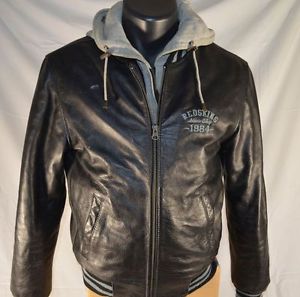 REDSKINS GIACCA IN PELLE UOMO TGL S CON KAPUZZE RARA