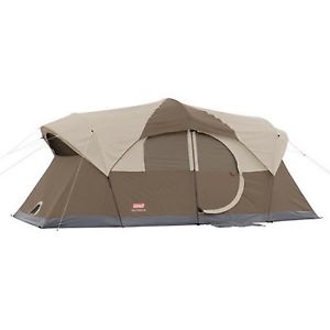 Coleman Weathermaster 10-Person Dome Camping Picnic Outdoor Activity Tent Brown