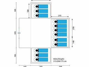 skandika Nimbus 12 Person/Man XL Family Tent 4 Sleeping Cabins 2 Entrances New