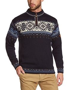 Tg Medium| Dale of Norway - Pullover da uomo Blyfjell, colore nero/bianco sporco