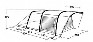 Outwell Flagstaff 4ATC - Modell 2016 - Paket inkl. Zeltunterlage & Zeltteppich