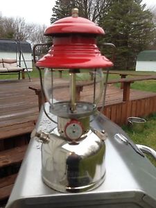Coleman Canadian 200 Nickel Lantern ! Nice Vent ! 1/57 ! Works ! Nice Shape !