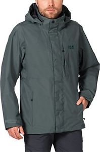 Tg M| Jack Wolfskin - Parka Uomo, Colore Nero Greenish Grey, Taglia M