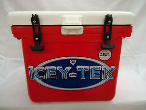 **CLEARANCE SALE* 25 Qt Icey -Tek  Cube Box Cooler. Red/wht **FAST FREE SHIPPING