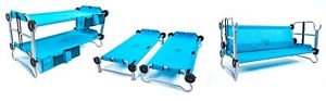 Disc-O-Bed Kid-O-Bunk Bed with 2 Organizers Portable, 3 in 1 Cot, TEAL BLUE