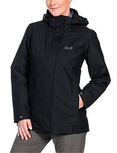 Tg Medium| Jack Wolfskin, Giacca 3-in-1 Donna, Nero (Black), M