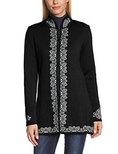 Tg Large| Dale of Norway - Giacca da donna Maud, colore nero/bianco sporco, tagl