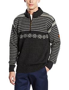 Tg Large| Dale of Norway - Pullover da uomo Fisketorget, colore antracite scuro/