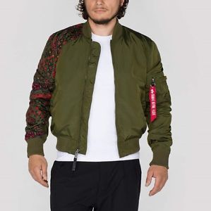 ALPHA INDUSTRIES MA-1 TATUAGGIO VERDE SCURO GIACCA DA AVIATORE BOMBER