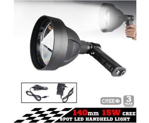 NEW 15W CREE LED HANDHELD SPOT LIGHT RECHARGEABLE SPOTLIGHT HUNTING SHOOT T6 12V